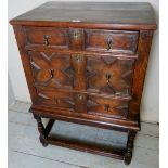 A Jacobean oak chest on stand,