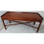 A 20th century Chippendale style mahogany tray top rectangular coffee table in clean condition,