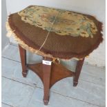 A c1900 small tapestry stool for reupholstery,