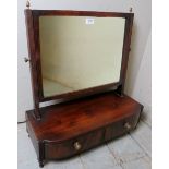 Georgian swing vanity mirror on box base with 2 drawers and brass handles,