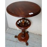 19th century two tier occasional smokers table with spindle gallery for pipes,
