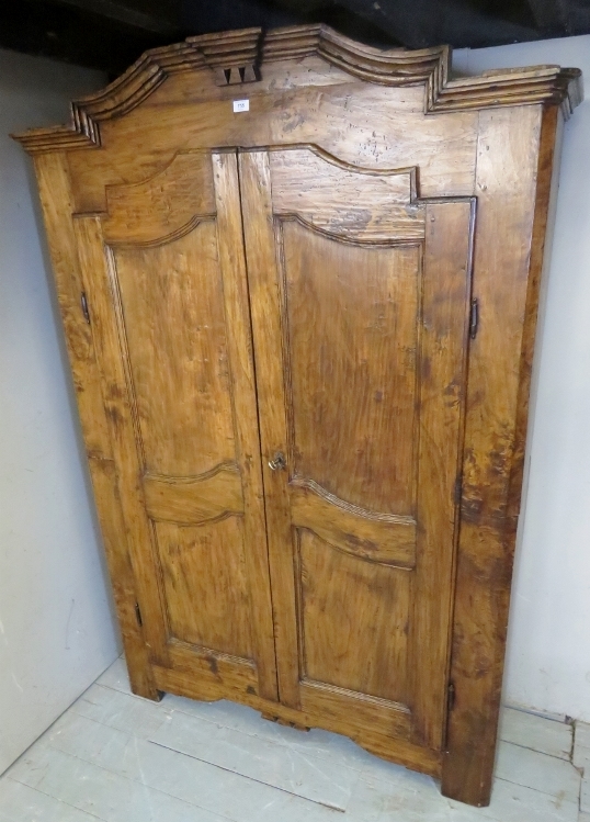 A 19th century French walnut armoire (splits in two halves) with 2 large removable panelled doors
