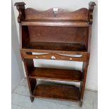 A small oak Arts & Crafts open bookcase,