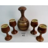 An Iden Pottery five piece drinks set, f
