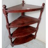 A Victorian stained pine 4 tier corner w