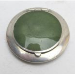 A miniature green and blue enamelled com