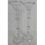 A pair of impressive glass candle holder