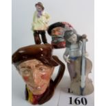 Two Royal Doulton character jugs, a Nao