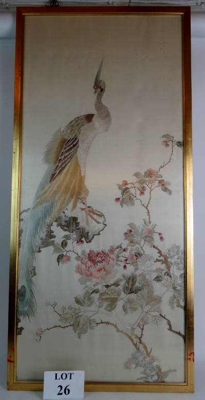 A fine quality antique Chinese silkwork