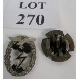 A German Waffen SS sports badge and a g