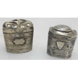 Two Georgian silver hinged lidded boxes,