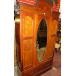 An Edwardian inlaid mahogany single ward