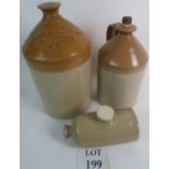 Two stoneware flagons and a stoneware ho