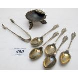 A set of 5 Walker & Hall teaspoons and a