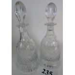 A pair of good quality cut crystal decan
