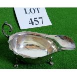 A small silver sauce boat, hallmarked Chester 1907,