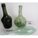 An antique Benedictine liquor bottle, a Schweppes & Co bottle marked Oxford Street,