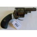 An Antique Pre 1900 British Bulldog 6 shot revolver obsolete. No license necessary.