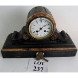 A 19th century marble mantle clock by Paris maker Hry Marc.