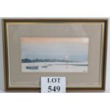 David Holmes, FSAE, FRSA, MRSH, MIHE, (contemporary) - 'River Scape', watercolour, signed,