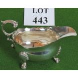A large sauce boat, hallmarked London 1912/13, weighs 352 grams, 19cm long, 12.