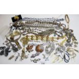 Another large collection of mainly vintage jewellery to include chain necklaces.