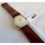 A J.W. Benson, London mans wristwatch, circa 1930/50's, probably 9ct gold.