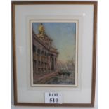 Oliver Beadle (b 1891) - 'Venice view', pastel, signed and dated (possibly 1931), label verso,