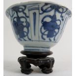 An antique Chinese blue and white porcelain bowl, in the Wanli style,