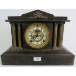 A slate mantel clock by The Ansonia Clock Company, New York,