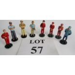 A set of figures including Ferrari drivers Mansell, Schumacher, Pirelli and a few Murray Walkers.