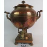 A mid 19th century copper samovar (tea urn), 43cm high.
