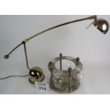 A stylish contemporary anglepoise lamp, and a silver plated drinks stand, with 4 glasses,