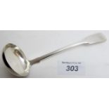 A Victorian silver sauce ladle, London 1838.