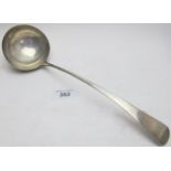 An early Georgian silver ladle, indistinct marks, approx 4.5 troy oz/135 grams.