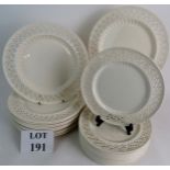 A set of 12 Leeds Creamware type 11 inch plates in the 18th century taste,