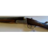 16g side by side Kestrel shotgun, ser.no. 284260, barrels 27.5", chambers 2.75", stock 14.