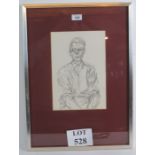 Sepia print - 'Male portrait', mounted and framed, label verso for The Art Shop, Chester,
