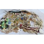 A large collection of vintage and other costume jewellery.