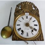 A 19th century French gilt-metal wall clock embossed Depose to case, dial marked Lebey,