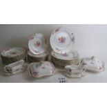 Spode dinner service comprising serving platters x 3, tureens x 2, gravy boats x 2, various plates,