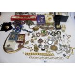 A large collection of mainly vintage jewellery, to include earrings, necklaces and brooches.