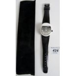 A Jaquet & Girard Geneva, Swiss made watch, black & white modernist-style design,