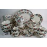 A Royal Doulton Booths Floradora pattern 41 piece part dinner and coffee set.