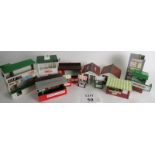 A selection of Scalextric 1/32 scale Trackside buildings, including Police, First Aid,