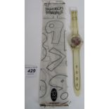 A Swatch quartz, 'Scribble' wristwatch, 1993, in original packaging and including outer box.