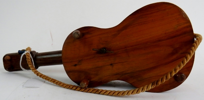 A Spanish guitar with inlaid decoration, early 20th century, fitted with a musical box, hinged lid, - Image 10 of 11