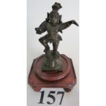 An antique Indian cast bronze figure of a God, most likely 18th century,