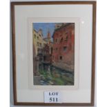 Oliver Beadle (b 1891) - 'Venice View', pastel, signed and dated (possibly 1931), 35cm x 23cm,