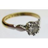 An 18ct gold diamond solitaire ring, 0.15ct, size J, boxed.